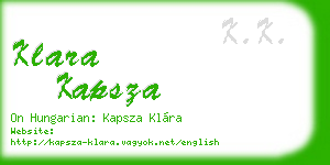 klara kapsza business card