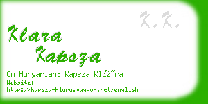 klara kapsza business card